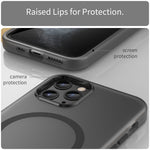 Ốp lưng điện thoại MagSafe TPU + PC mờ trong suốt bảo vệ toàn diện, dành cho iPhone 11 Pro