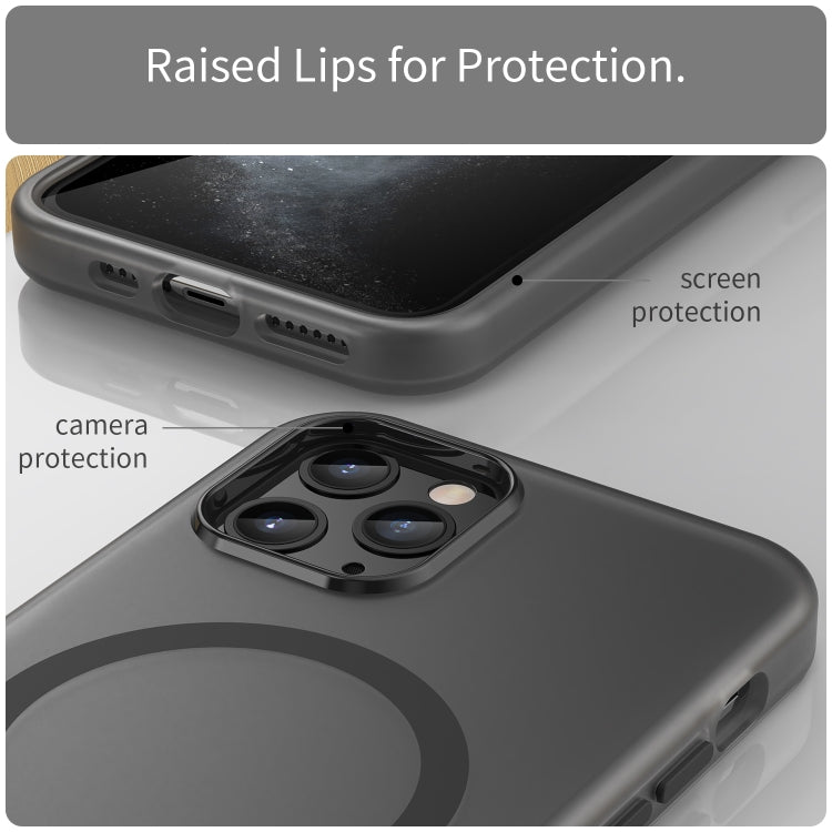 Ốp lưng điện thoại MagSafe TPU + PC mờ trong suốt bảo vệ toàn diện, dành cho iPhone 11 Pro