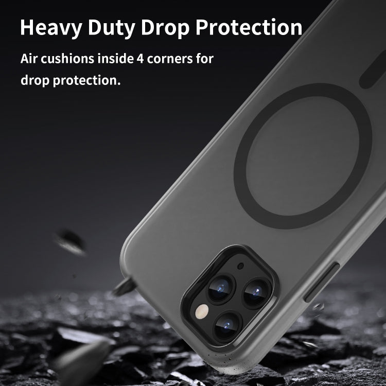 Ốp lưng điện thoại MagSafe TPU + PC mờ trong suốt bảo vệ toàn diện, dành cho iPhone 11 Pro