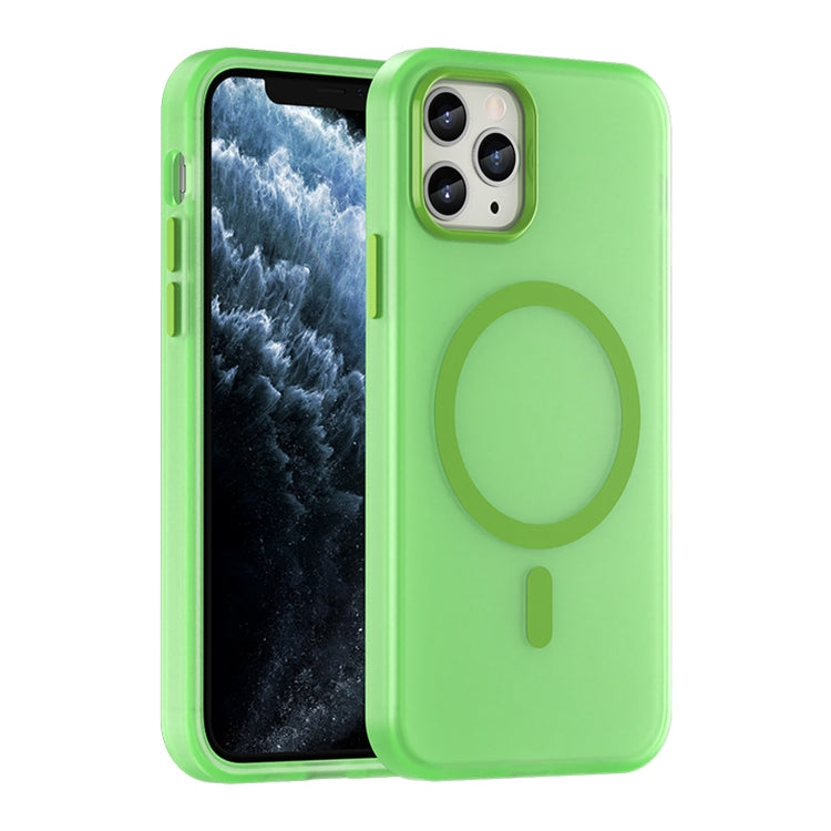 Ốp lưng điện thoại MagSafe TPU + PC mờ trong suốt bảo vệ toàn diện, dành cho iPhone 11 Pro