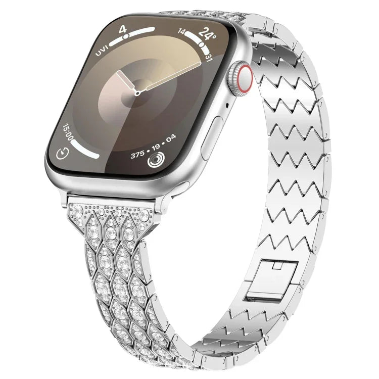 Dây đồng hồ vòng tay kim loại kim cương mắt quỷ, Dành cho Apple Watch 42mm, Dành cho Apple Watch 38mm