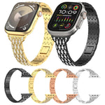 Dây đồng hồ vòng tay kim loại kim cương mắt quỷ, Dành cho Apple Watch 42mm, Dành cho Apple Watch 38mm