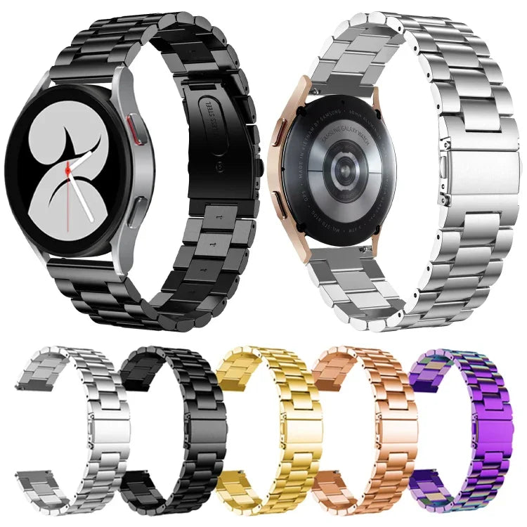 Dây đồng hồ thép không gỉ ba hạt đầu phẳng, Dành cho Samsung Galaxy Watch6 / 6 Classic