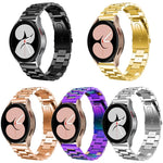 Dây đồng hồ thép không gỉ ba hạt đầu phẳng, Dành cho Samsung Galaxy Watch6 / 6 Classic