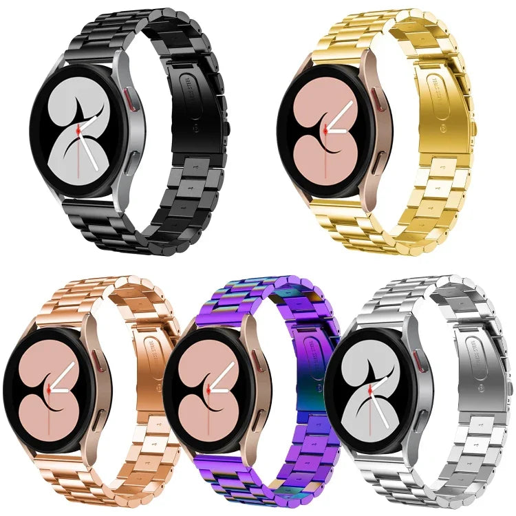 Dây đồng hồ thép không gỉ ba hạt đầu phẳng, Dành cho Samsung Galaxy Watch6 / 6 Classic