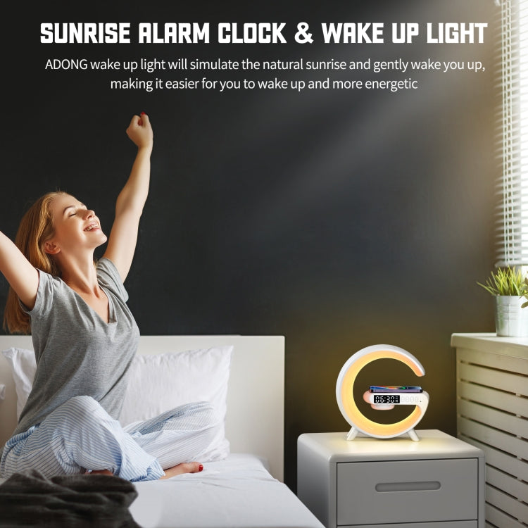 Loa Bluetooth thông minh hình chữ G G69 hỗ trợ sạc không dây, đồng hồ báo thức & đèn báo thức, G69 (Đen), G69 (Trắng)