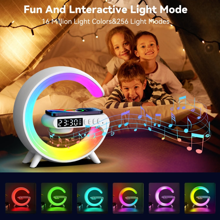 Loa Bluetooth thông minh hình chữ G G69 hỗ trợ sạc không dây, đồng hồ báo thức & đèn báo thức, G69 (Đen), G69 (Trắng)
