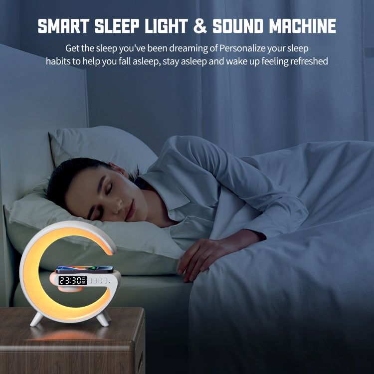 Loa Bluetooth thông minh hình chữ G G69 hỗ trợ sạc không dây, đồng hồ báo thức & đèn báo thức, G69 (Đen), G69 (Trắng)