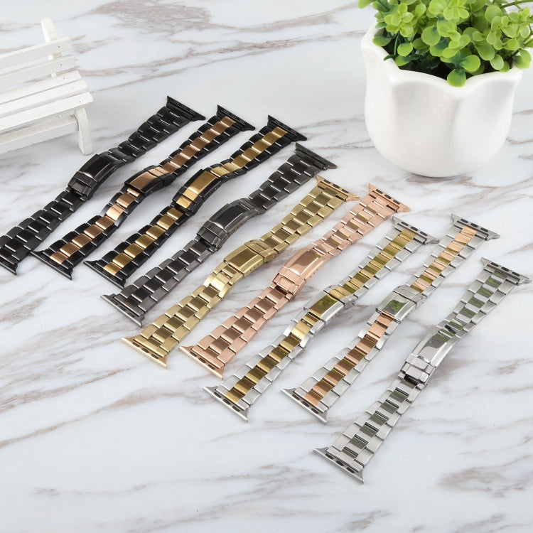 Dây đồng hồ thép không gỉ ba hạt, dành cho Apple Watch Series 7 41mm, dành cho Apple Watch Series 7 45mm, dành cho Apple Watch SE 40mm, dành cho Apple Watch SE 44mm, dành cho Apple Watch Series 6 40mm