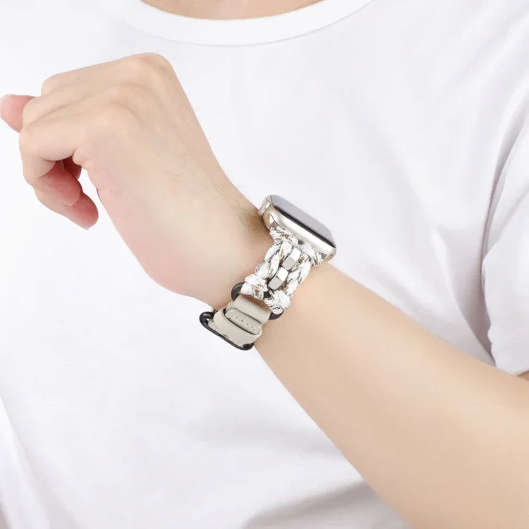 Dây đồng hồ da thật Paracord, Dành cho Apple Watch 42mm, Dành cho Apple Watch 38mm