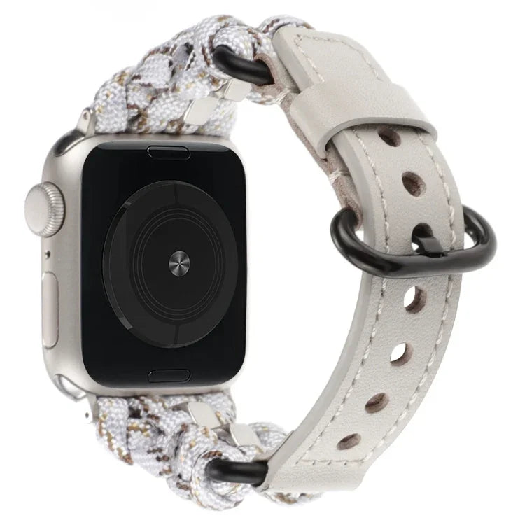 Dây đồng hồ da thật Paracord, Dành cho Apple Watch 42mm, Dành cho Apple Watch 38mm