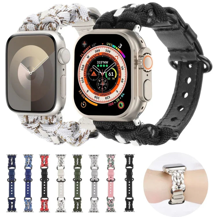 Dây đồng hồ da thật Paracord, Dành cho Apple Watch 42mm, Dành cho Apple Watch 38mm