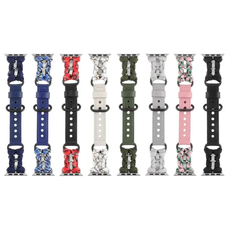 Dây đồng hồ da thật Paracord, Dành cho Apple Watch 42mm, Dành cho Apple Watch 38mm