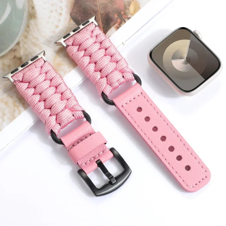 Dây đồng hồ da thật Paracord trơn, Dành cho Apple Watch 42mm, Dành cho Apple Watch 38mm