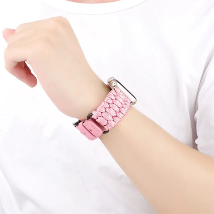 Dây đồng hồ da thật Paracord trơn, Dành cho Apple Watch 42mm, Dành cho Apple Watch 38mm