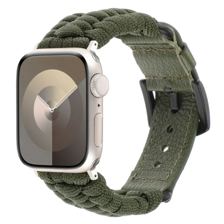 Dây đồng hồ da thật Paracord trơn, Dành cho Apple Watch 42mm, Dành cho Apple Watch 38mm