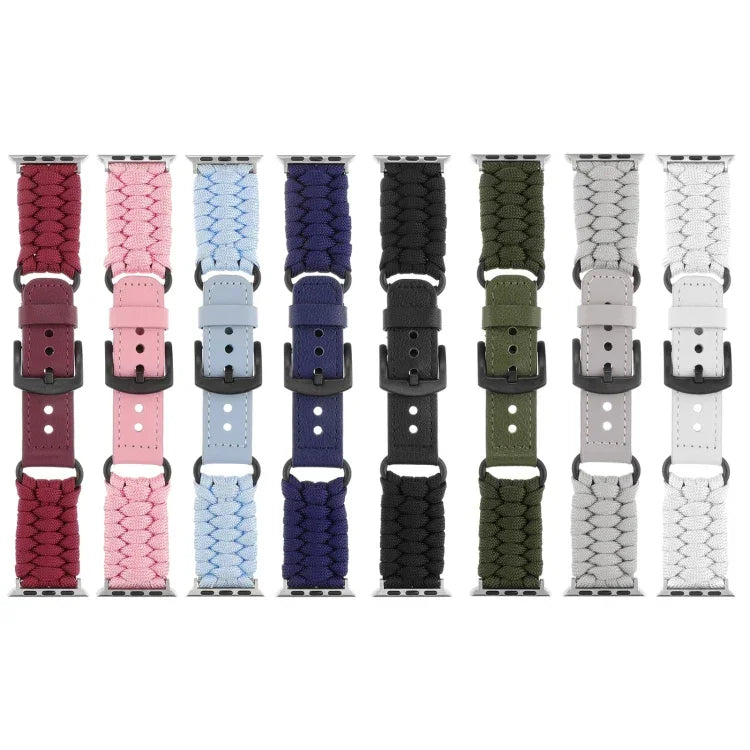 Dây đồng hồ da thật Paracord trơn, Dành cho Apple Watch 42mm, Dành cho Apple Watch 38mm