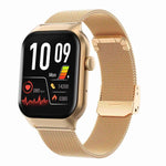 Đồng Hồ Thông Minh Gọi Bluetooth Dây Thép Milanese 2.01 inch Hỗ Trợ Giám Sát Nhịp Tim / Đường Huyết Không Xâm Lấn, Dây Thép Milanese Màu Vàng