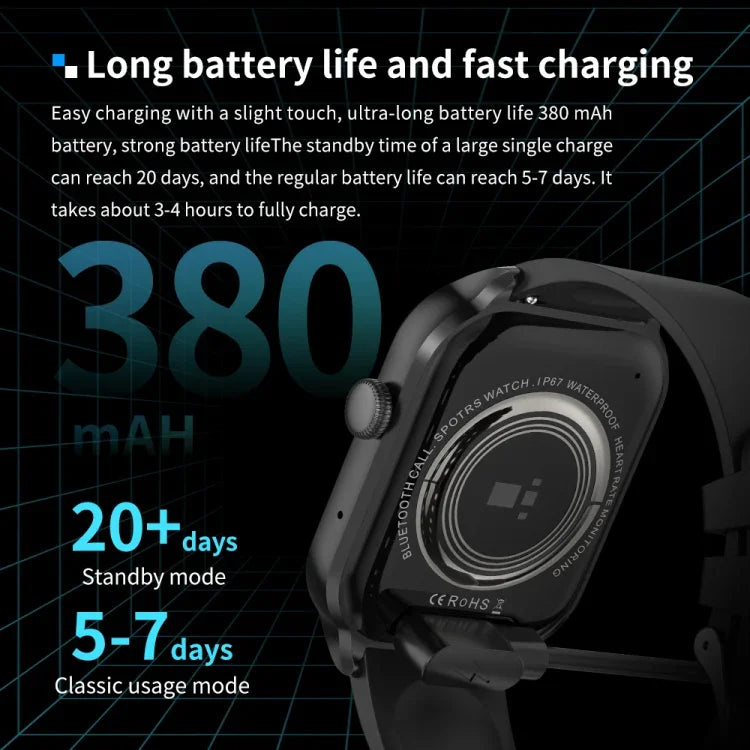 Đồng Hồ Thông Minh Gọi Bluetooth Dây Thép Milanese 2.01 inch Hỗ Trợ Giám Sát Nhịp Tim / Đường Huyết Không Xâm Lấn, Dây Thép Milanese Màu Vàng