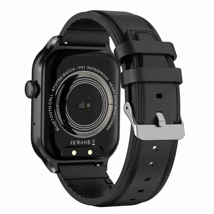 Đồng Hồ Thông Minh Gọi Bluetooth Dây Da 2.01 inch Hỗ Trợ Giám Sát Nhịp Tim / Đường Huyết Không Xâm Lấn, Dây Da Màu Đen, Dây Da Màu Nâu