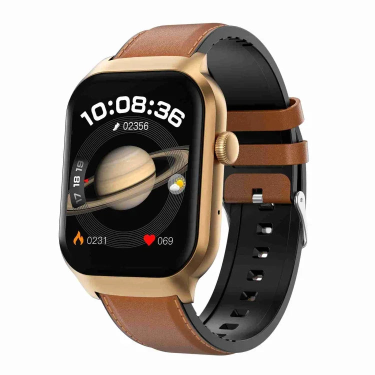 Đồng Hồ Thông Minh Gọi Bluetooth Dây Da 2.01 inch Hỗ Trợ Giám Sát Nhịp Tim / Đường Huyết Không Xâm Lấn, Dây Da Màu Đen, Dây Da Màu Nâu