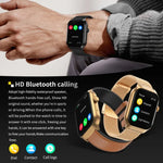 Đồng Hồ Thông Minh Gọi Bluetooth Dây Da 2.01 inch Hỗ Trợ Giám Sát Nhịp Tim / Đường Huyết Không Xâm Lấn, Dây Da Màu Đen, Dây Da Màu Nâu