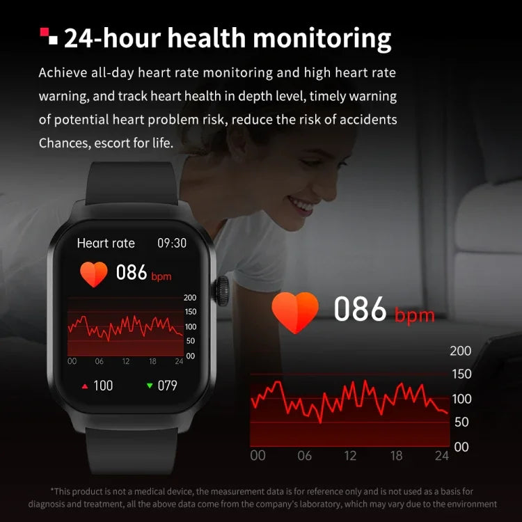 Đồng Hồ Thông Minh Gọi Bluetooth Dây Da 2.01 inch Hỗ Trợ Giám Sát Nhịp Tim / Đường Huyết Không Xâm Lấn, Dây Da Màu Đen, Dây Da Màu Nâu