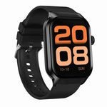 Đồng hồ thông minh gọi Bluetooth dây đeo silicone 2,01 inch hỗ trợ theo dõi nhịp tim / Đường huyết không xâm lấn, Dây đeo silicone màu đen, Dây đeo silicone màu vàng nhạt