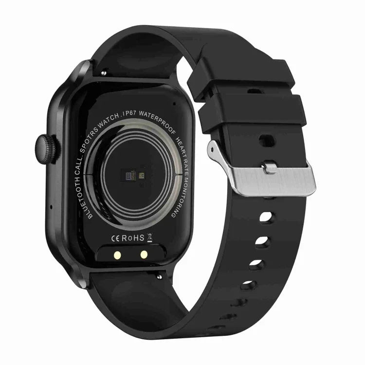 Đồng hồ thông minh gọi Bluetooth dây đeo silicone 2,01 inch hỗ trợ theo dõi nhịp tim / Đường huyết không xâm lấn, Dây đeo silicone màu đen, Dây đeo silicone màu vàng nhạt