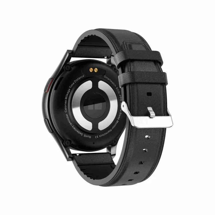 Đồng hồ thông minh gọi Bluetooth dây đeo da 1,43 inch hỗ trợ ECG / Đường huyết không xâm lấn, Dây đeo da màu đen, Dây đeo da màu nâu