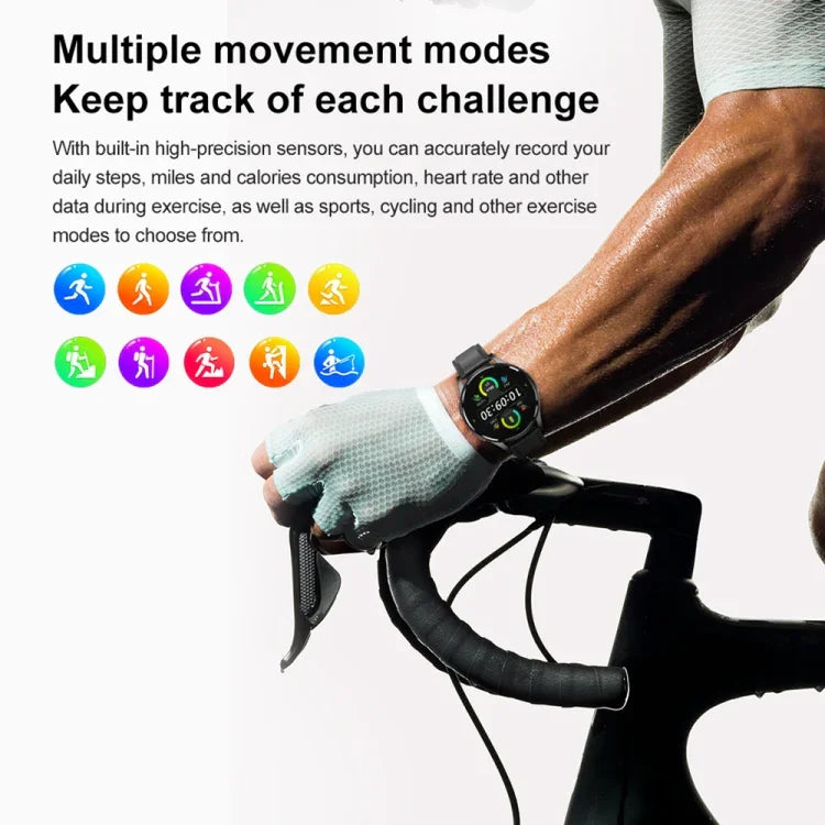 Đồng hồ thông minh gọi Bluetooth dây đeo da 1,43 inch hỗ trợ ECG / Đường huyết không xâm lấn, Dây đeo da màu đen, Dây đeo da màu nâu