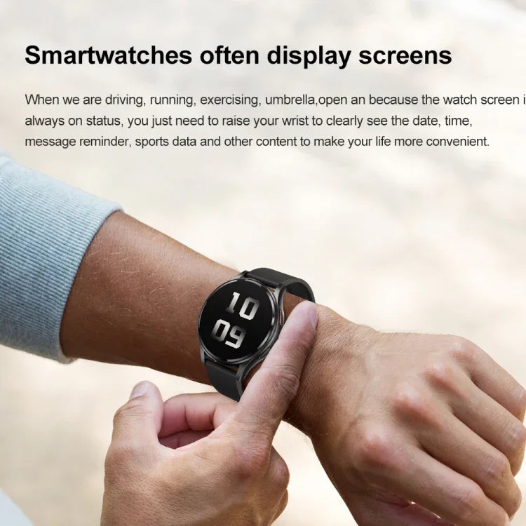 Đồng hồ thông minh gọi Bluetooth dây đeo da 1,43 inch hỗ trợ ECG / Đường huyết không xâm lấn, Dây đeo da màu đen, Dây đeo da màu nâu