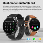 Đồng hồ thông minh gọi Bluetooth dây đeo da 1,43 inch hỗ trợ ECG / Đường huyết không xâm lấn, Dây đeo da màu đen, Dây đeo da màu nâu