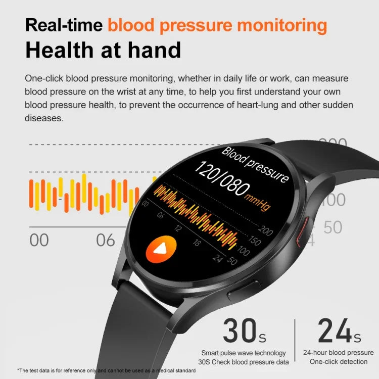 Đồng hồ thông minh gọi Bluetooth dây đeo da 1,43 inch hỗ trợ ECG / Đường huyết không xâm lấn, Dây đeo da màu đen, Dây đeo da màu nâu