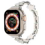 Dây đồng hồ hợp kim kẽm hoa 5 cánh, dành cho Apple Watch SE 2023 44mm, dành cho Apple Watch SE 2023 40mm, dành cho Apple Watch Ultra 2 49mm, dành cho Apple Watch Series 9 45mm, dành cho Apple Watch Series 9 41mm, dành cho Apple Watch Ultra 49mm