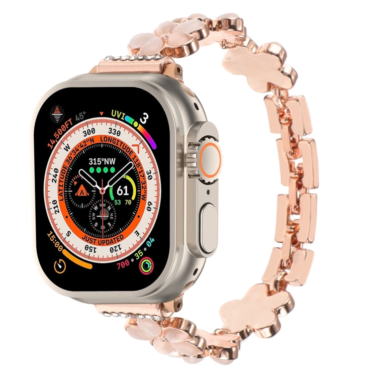 Dây đồng hồ hợp kim kẽm hoa 5 cánh, dành cho Apple Watch SE 2023 44mm, dành cho Apple Watch SE 2023 40mm, dành cho Apple Watch Ultra 2 49mm, dành cho Apple Watch Series 9 45mm, dành cho Apple Watch Series 9 41mm, dành cho Apple Watch Ultra 49mm