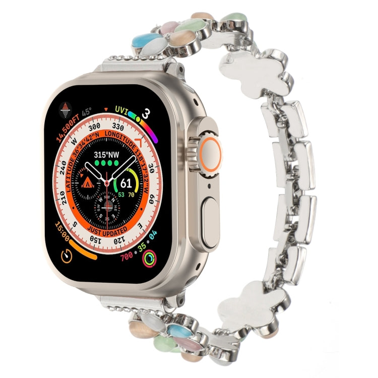 Dây đồng hồ hợp kim kẽm hoa 5 cánh, dành cho Apple Watch SE 2023 44mm, dành cho Apple Watch SE 2023 40mm, dành cho Apple Watch Ultra 2 49mm, dành cho Apple Watch Series 9 45mm, dành cho Apple Watch Series 9 41mm, dành cho Apple Watch Ultra 49mm