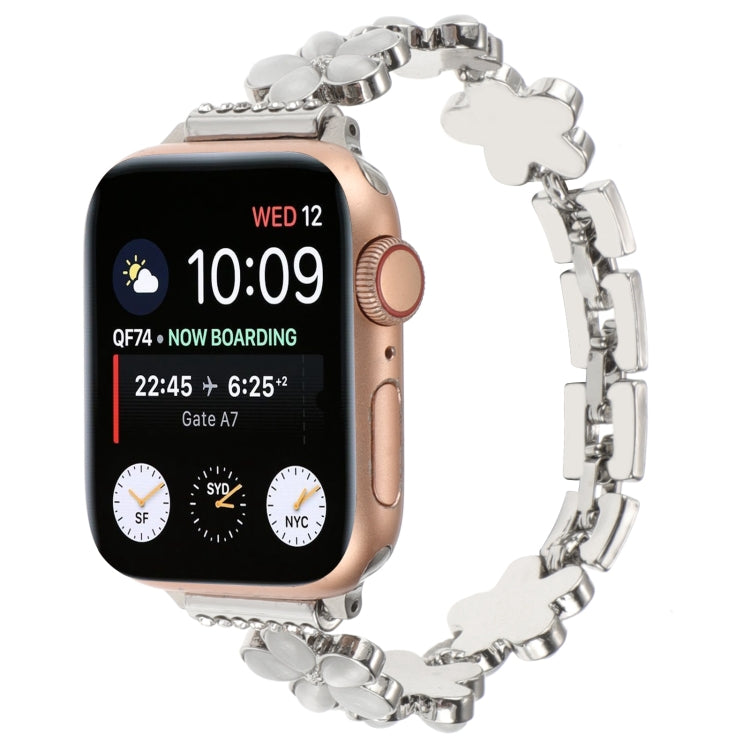 Dây đồng hồ dạng vòng xích hợp kim kẽm hoa 5 cánh, Dành cho Apple Watch 42mm, Dành cho Apple Watch 38mm