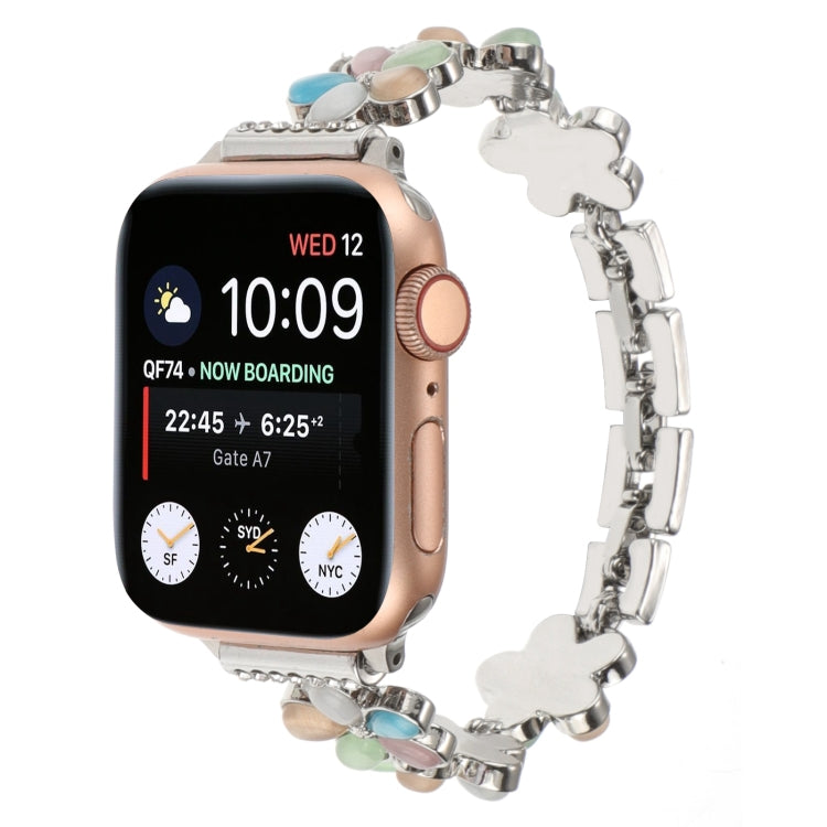 Dây đồng hồ dạng vòng xích hợp kim kẽm hoa 5 cánh, Dành cho Apple Watch 42mm, Dành cho Apple Watch 38mm