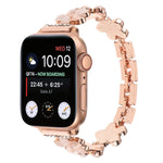 5-petaled Flower Zinc Alloy Chain Watch Band, For Apple Watch Series 4 44mm, For Apple Watch Series 4 40mm, For Apple Watch Series 3 38mm, For Apple Watch Series 3 42mm, For Apple Watch Series 2 42mm, For Apple Watch Series 2 38mm