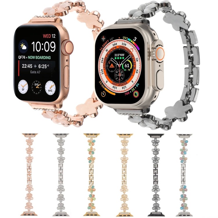 Dây đồng hồ hợp kim kẽm hoa 5 cánh, dành cho Apple Watch SE 2023 44mm, dành cho Apple Watch SE 2023 40mm, dành cho Apple Watch Ultra 2 49mm, dành cho Apple Watch Series 9 45mm, dành cho Apple Watch Series 9 41mm, dành cho Apple Watch Ultra 49mm