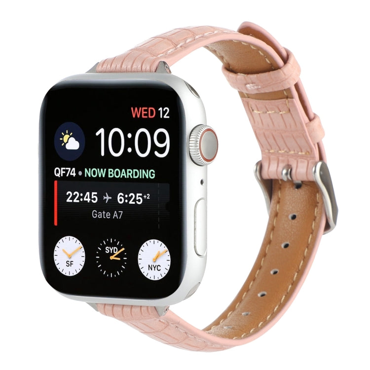 Dây đồng hồ da cá sấu mảnh, dành cho Apple Watch Series 8 41mm, dành cho Apple Watch Series 8 45mm, dành cho Apple Watch SE 2022 40mm, dành cho Apple Watch SE 2022 44mm, dành cho Apple Watch Series 7 41mm, dành cho Apple Watch Series 7 45mm