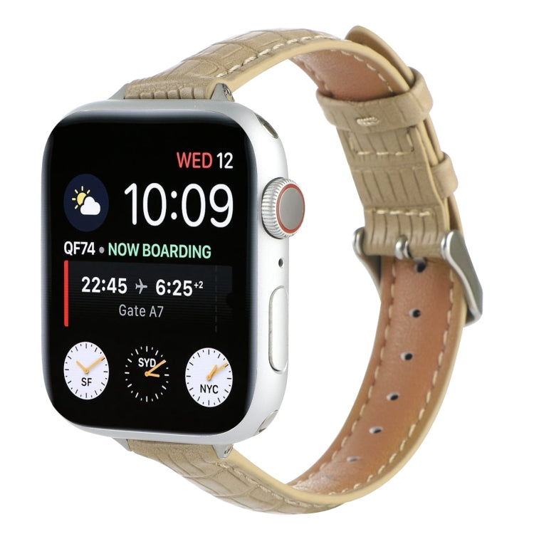 Dây đồng hồ da cá sấu mảnh, dành cho Apple Watch Series 4 44mm, dành cho Apple Watch Series 4 40mm, dành cho Apple Watch Series 3 38mm, dành cho Apple Watch Series 3 42mm, dành cho Apple Watch Series 2 42mm, dành cho Apple Watch Series 2 38mm