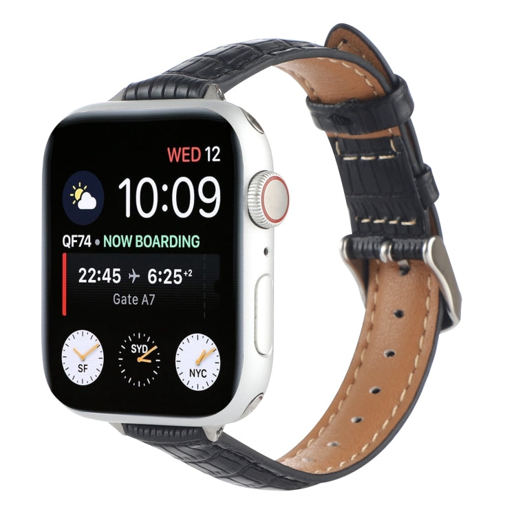 Dây đồng hồ da cá sấu mảnh, dành cho Apple Watch Series 4 44mm, dành cho Apple Watch Series 4 40mm, dành cho Apple Watch Series 3 38mm, dành cho Apple Watch Series 3 42mm, dành cho Apple Watch Series 2 42mm, dành cho Apple Watch Series 2 38mm