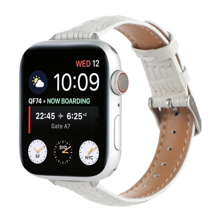 Dây đồng hồ da cá sấu mảnh, dành cho Apple Watch Series 4 44mm, dành cho Apple Watch Series 4 40mm, dành cho Apple Watch Series 3 38mm, dành cho Apple Watch Series 3 42mm, dành cho Apple Watch Series 2 42mm, dành cho Apple Watch Series 2 38mm