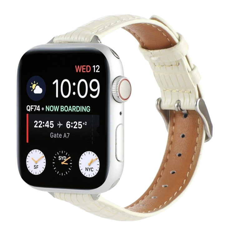 Dây đồng hồ da cá sấu mảnh, dành cho Apple Watch Series 4 44mm, dành cho Apple Watch Series 4 40mm, dành cho Apple Watch Series 3 38mm, dành cho Apple Watch Series 3 42mm, dành cho Apple Watch Series 2 42mm, dành cho Apple Watch Series 2 38mm