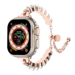 Pearl Bracelet Metal Watch Band, For Apple Watch SE 2023 44mm, For Apple Watch SE 2023 40mm, For Apple Watch Ultra 2 49mm, For Apple Watch Series 9 45mm, For Apple Watch Series 9 41mm, For Apple Watch Ultra 49mm, For Apple Watch Series 8 41mm          ...