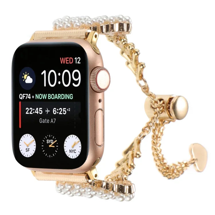 Dây đồng hồ vòng xích hợp kim kẽm ngọc trai tròn, Dành cho Apple Watch 42mm, Dành cho Apple Watch 38mm