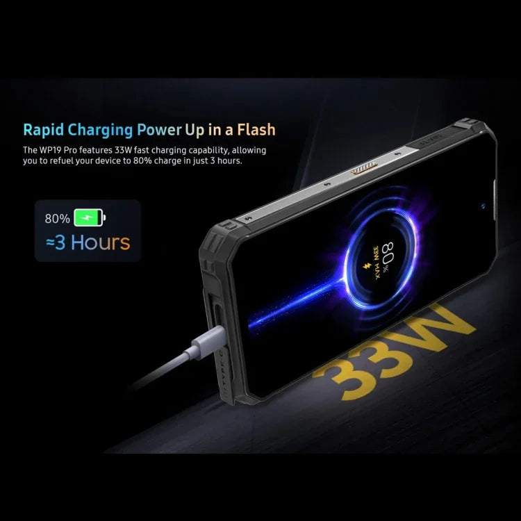 Oukitel WP19 Pro, Màn hình 6.8 inch MediaTek Helio G99 Octa-core, NFC, Mạng: 4G, WP19 Pro 8GB+256GB