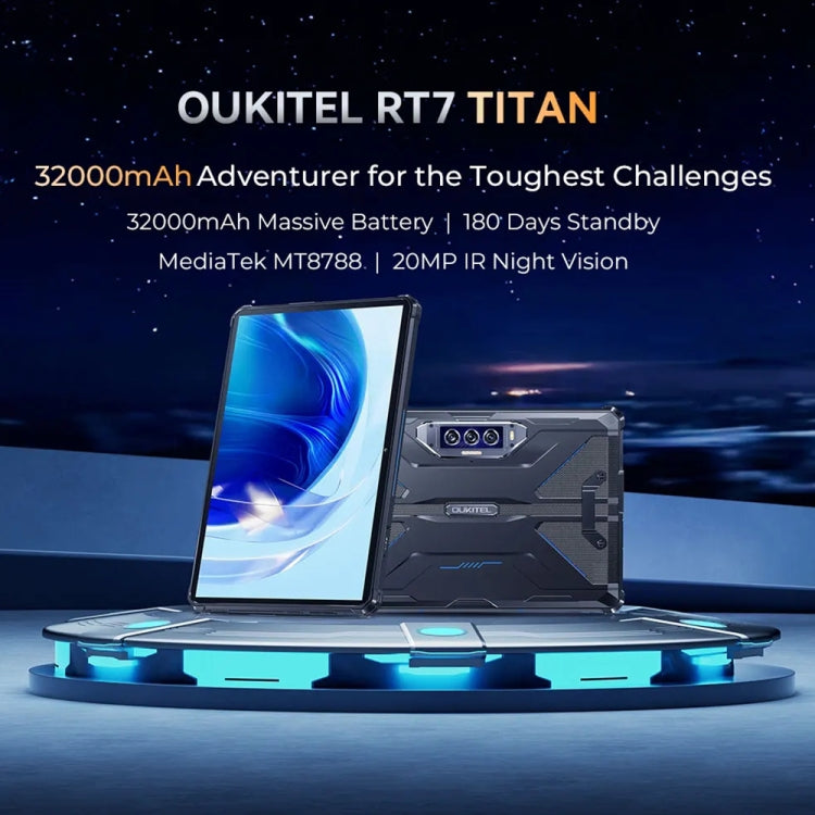 Máy tính bảng bền OUKITEL RT7 TITAN mạng 4G IP68/IP69K, 10.1 inch Android 13 MediaTek MT8788 Octa Core hỗ trợ 2 SIM, phích cắm EU, RT7 4G 8GB+256GB